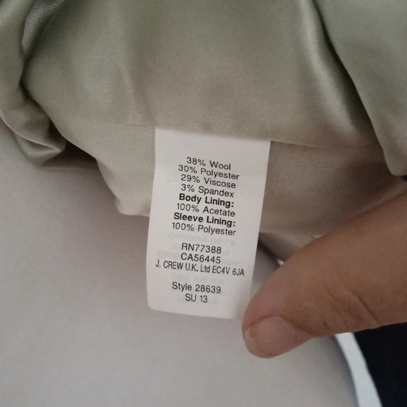 J. Crew Navy Blue Wool Blend School Boy Single Breasted Blazer Size 2 - Picture 8 of 10